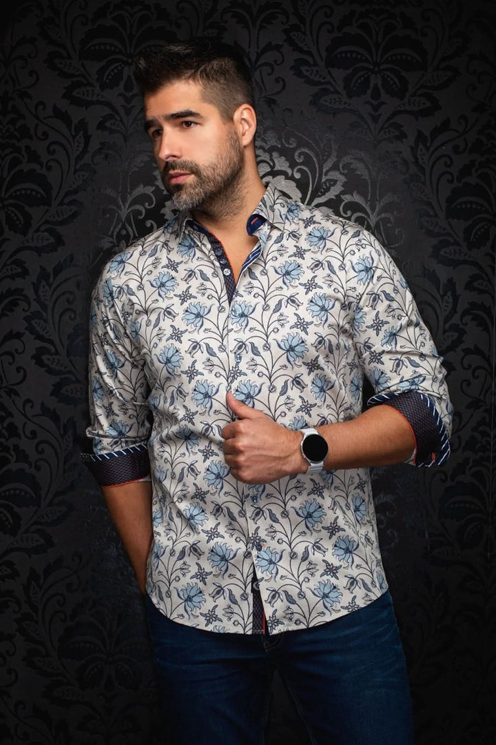 Chemise à imprimé floral contemporain