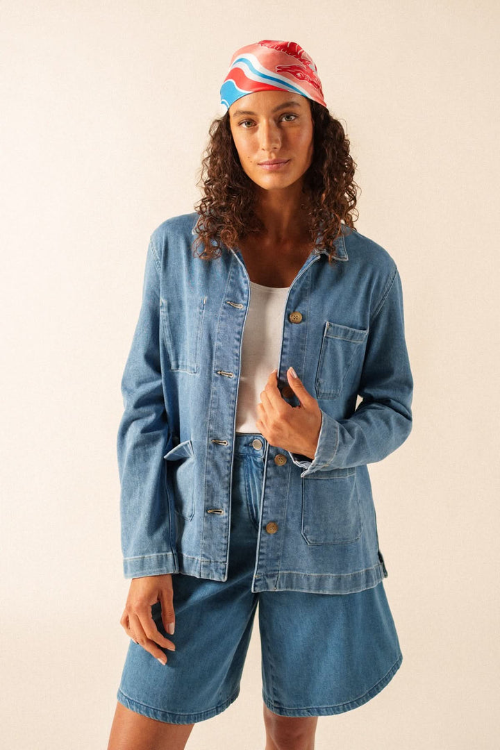 Foulard CARRE FOND MARIN