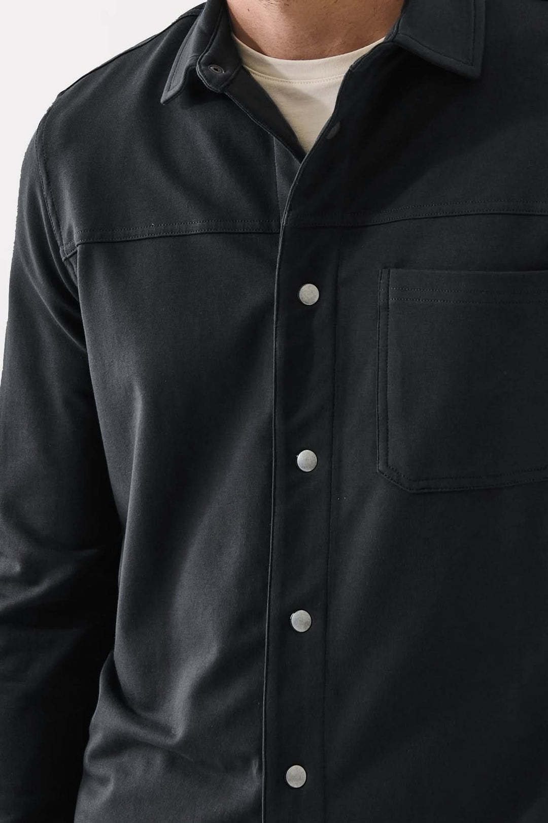 Surchemise en molleton Pima du Pérou à boutons-pression