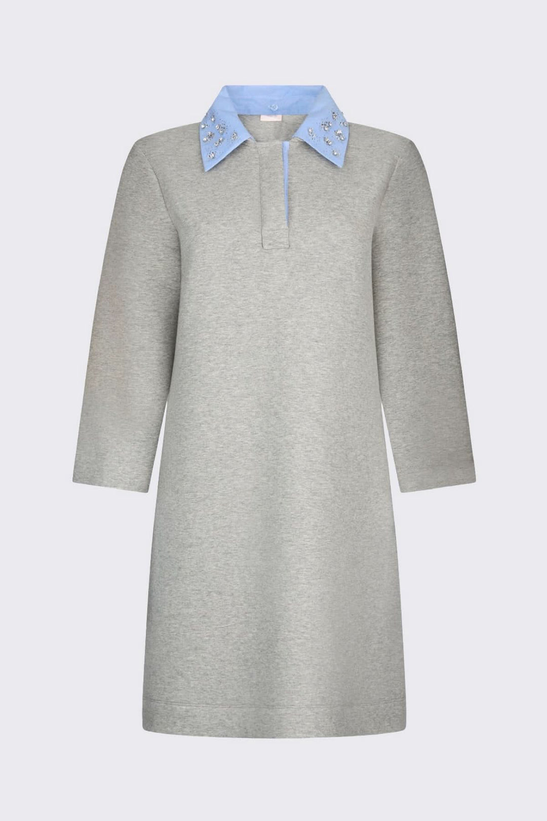 Robe courte à col polo orné