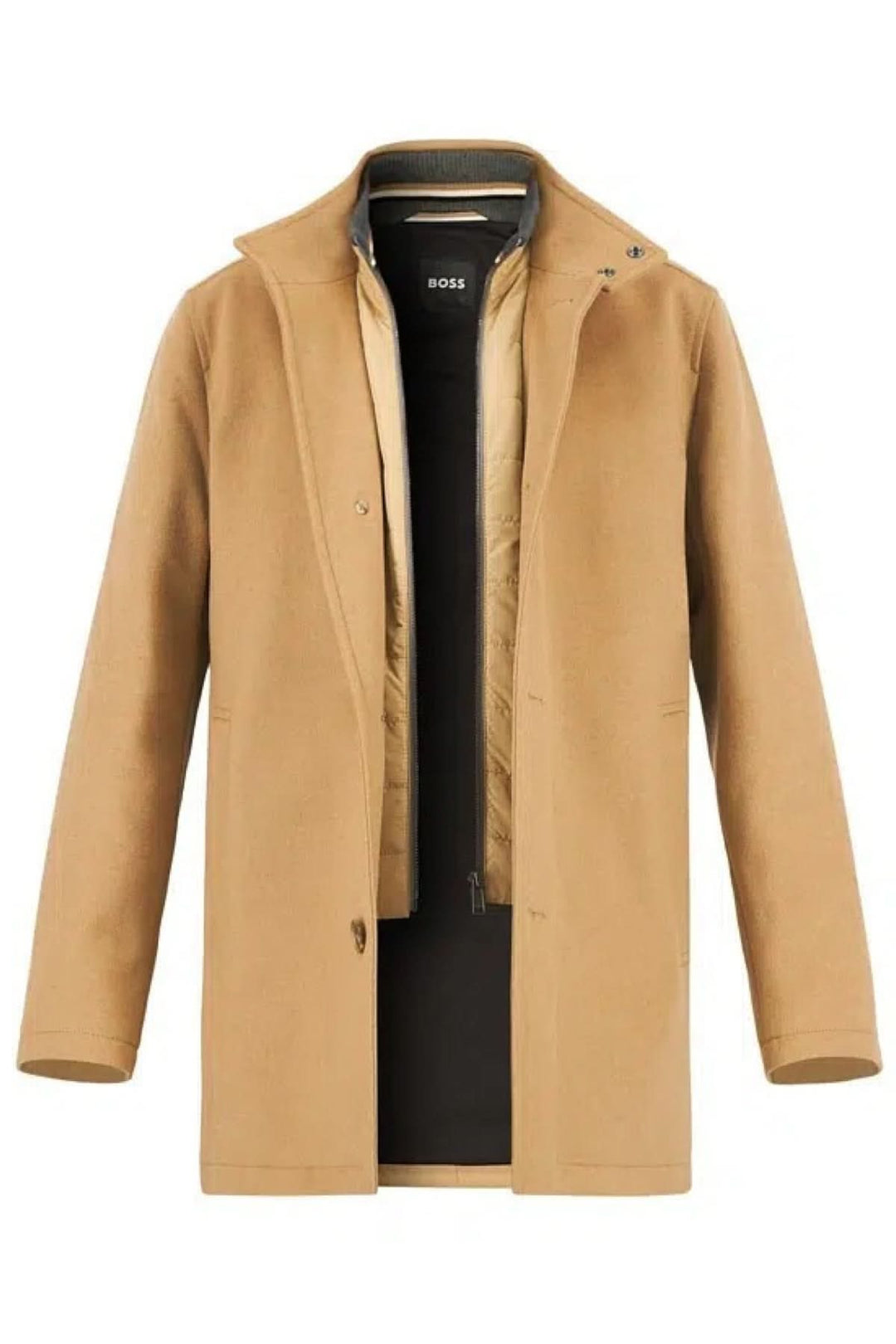 Manteau en laine et cachemire Coxtan, élégant manteau BOSS coupe décontractée, entièrement doublé, idéal pour tenues formelles et décontractées.