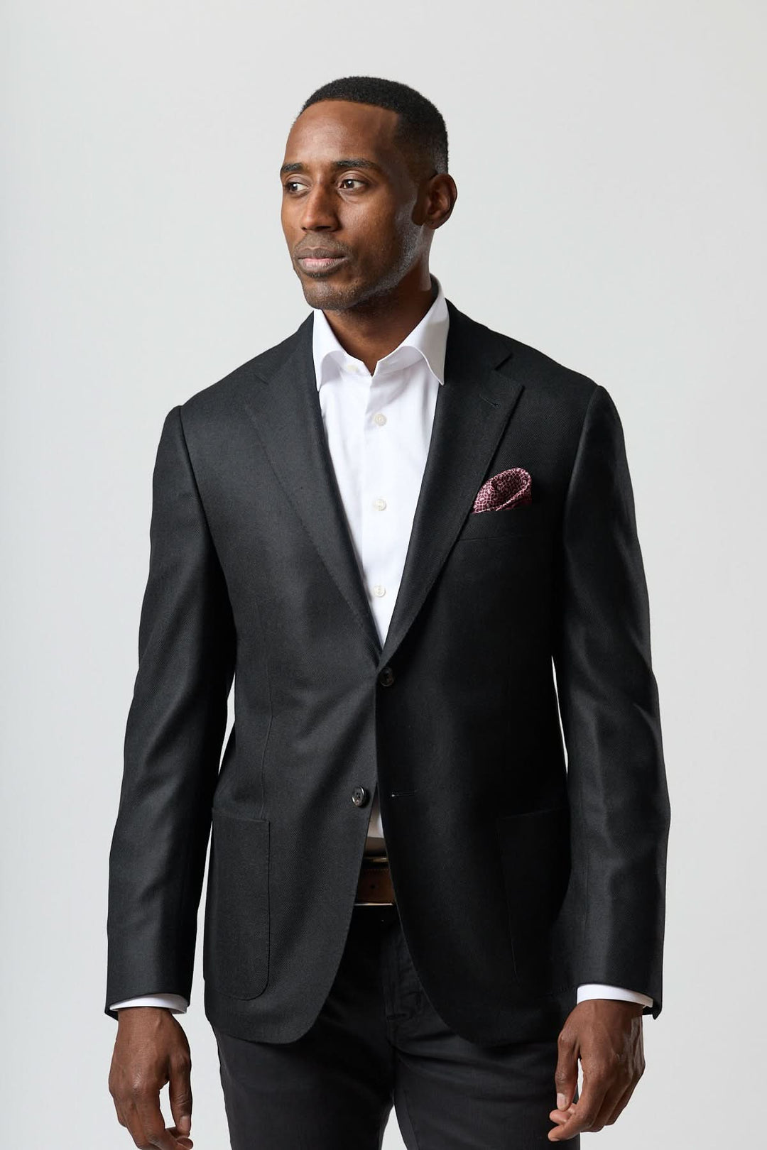 Veston en laine et cachemire noir