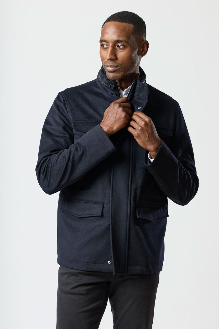 Manteau en laine à quatre poches