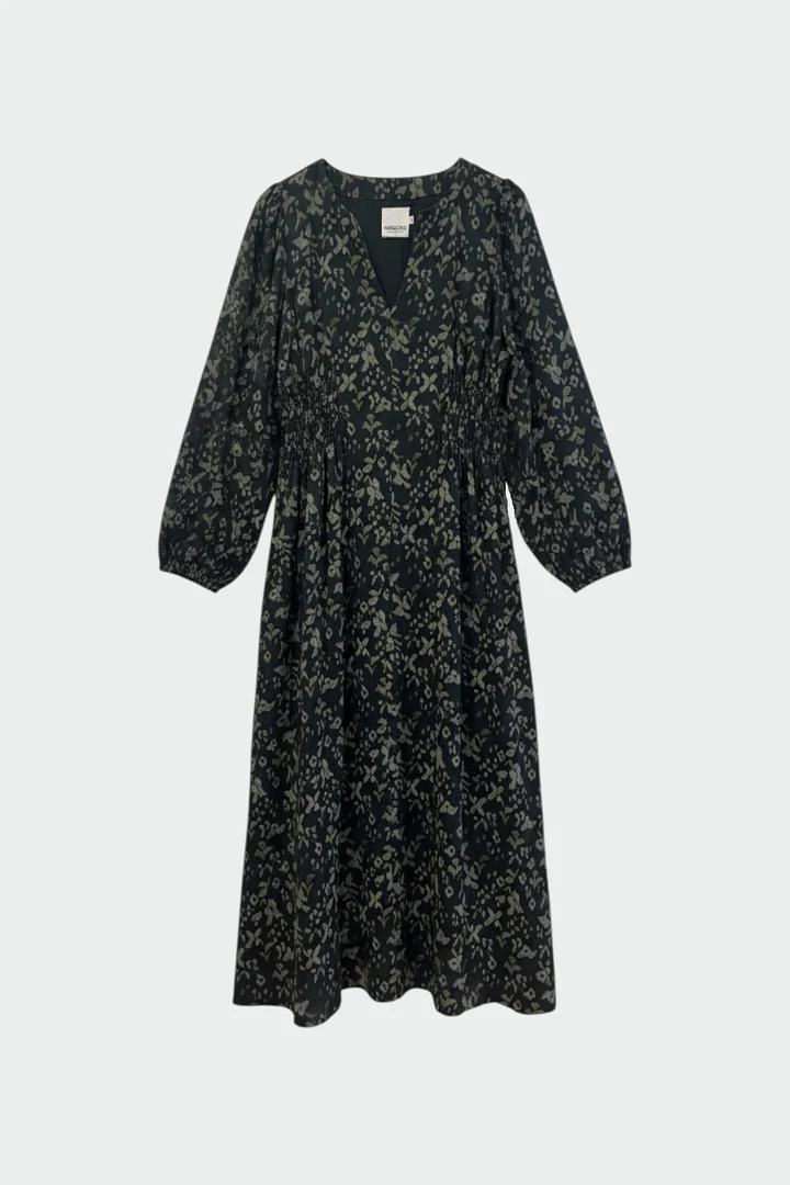Long floral print dress 