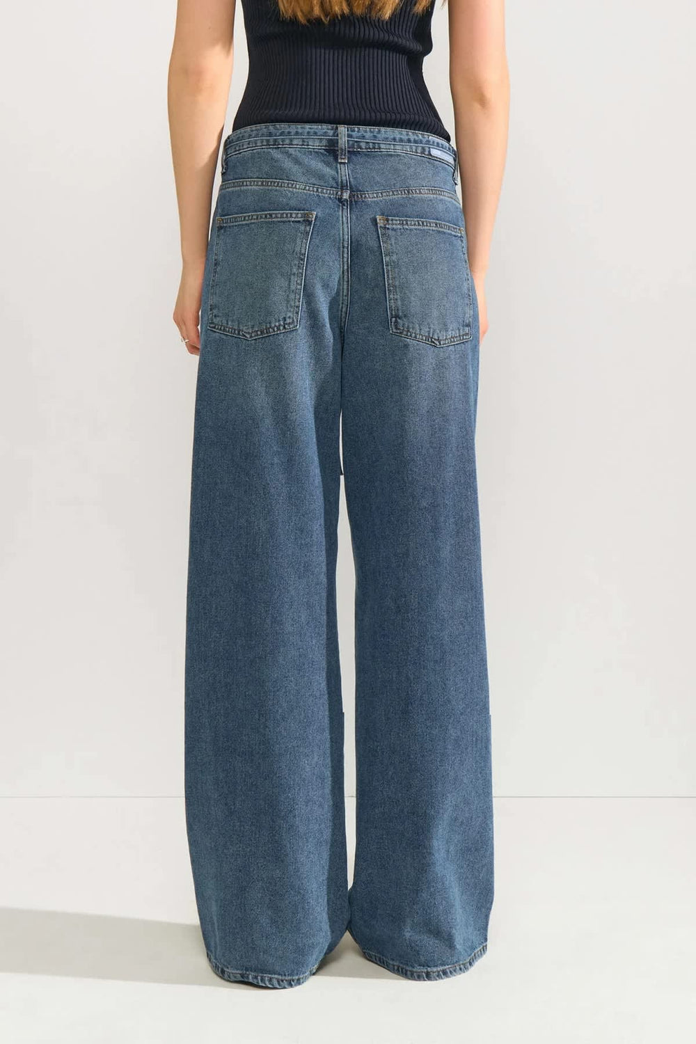 Numph women's wide-leg jeans with tie belt