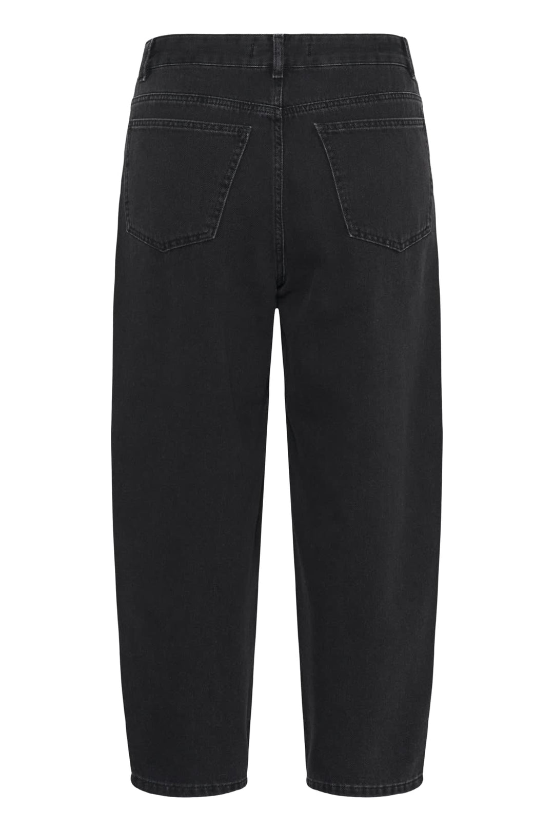 Vue de côté jean Inwear femme noir avec coutures apparentes - Valérie Simon