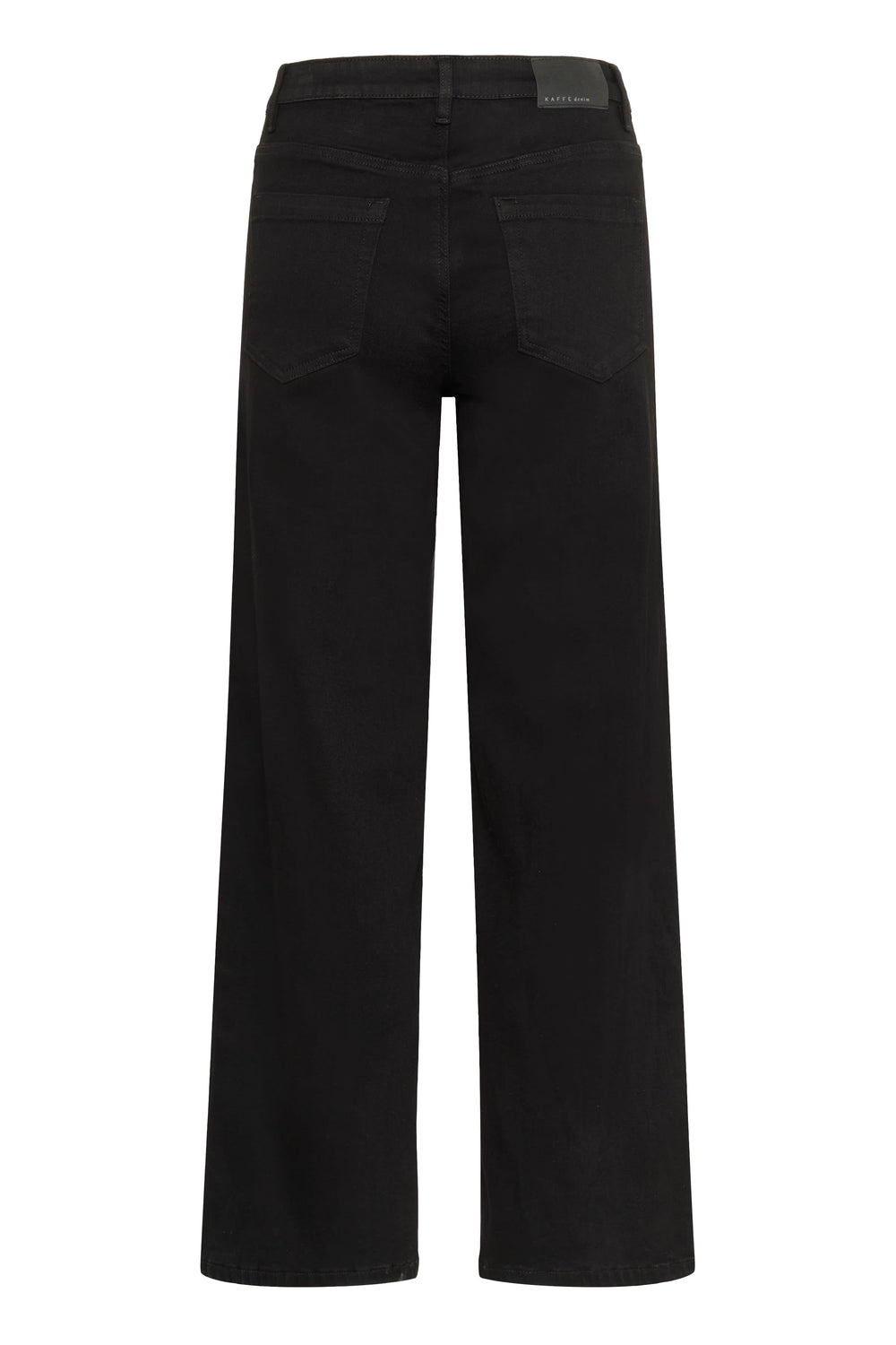 Side view of Kaffe women's light blue wide-leg jeans with rolled-up hems - Valérie Simon