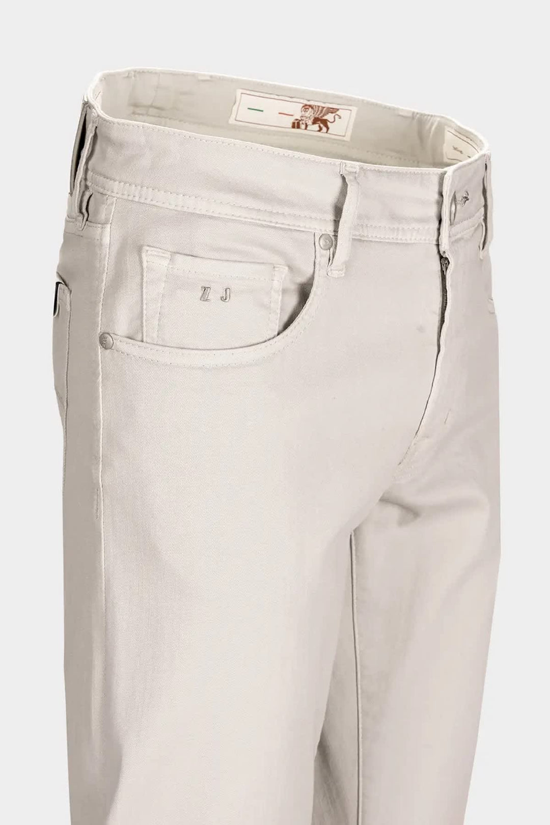 Vue arrière jean Tramarossa pour homme gris détails coutures Valérie Simon