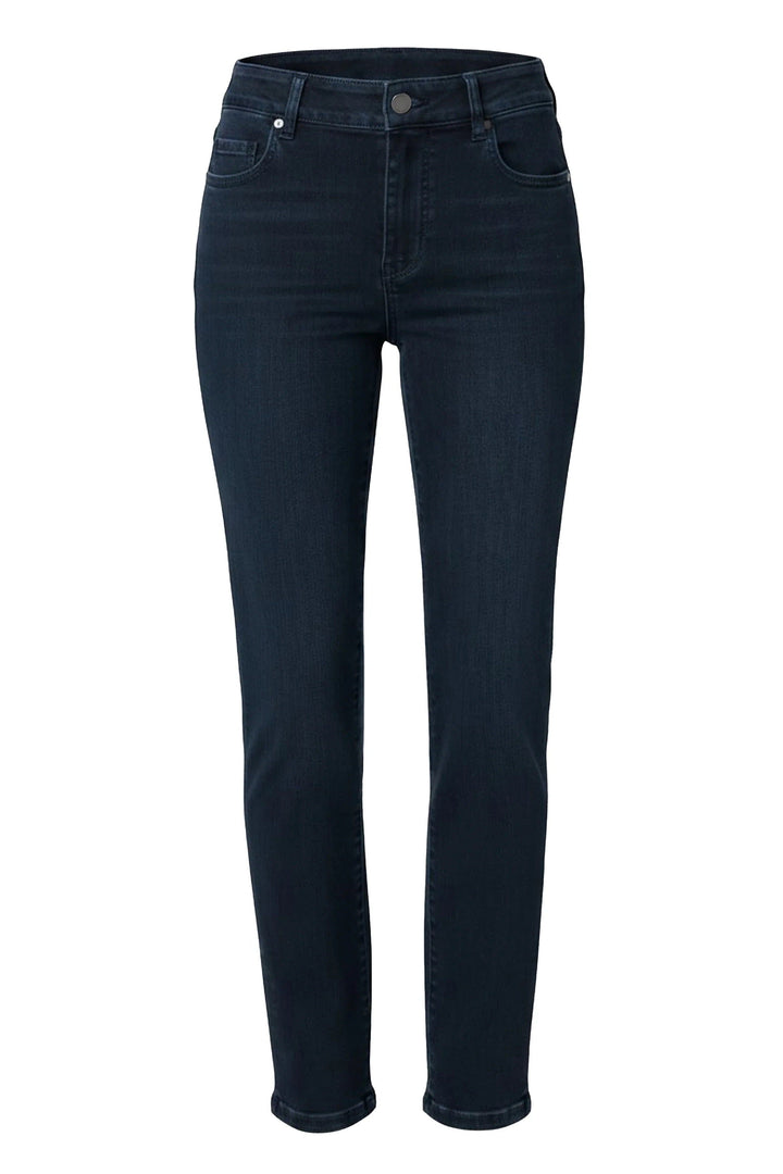 Back view of Liverpool straight-leg jeans for women in blue navy - Valérie Simon