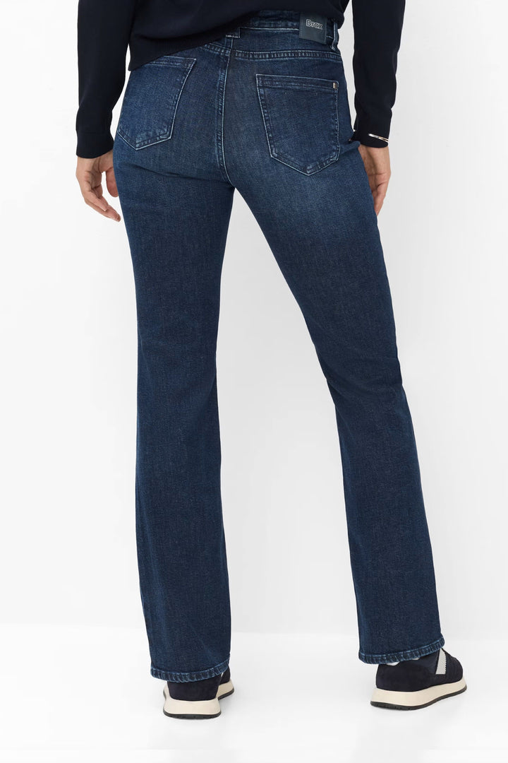 Blue Mary flared jeans with a high Size front view for women Brax