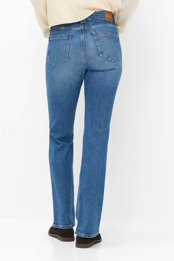 Blue Mary flared jeans with a high Size front view for women Brax
