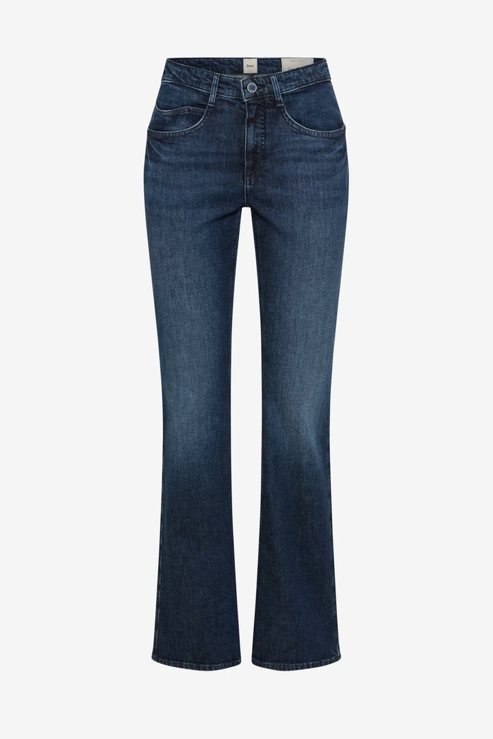 Mary blue flared jeans with a high Size front view for women Brax