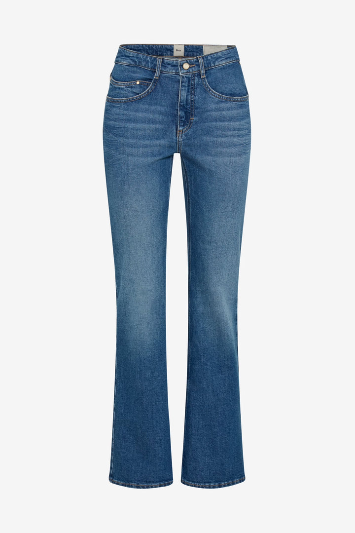 Blue Mary flared jeans with a high Size front view for women Brax