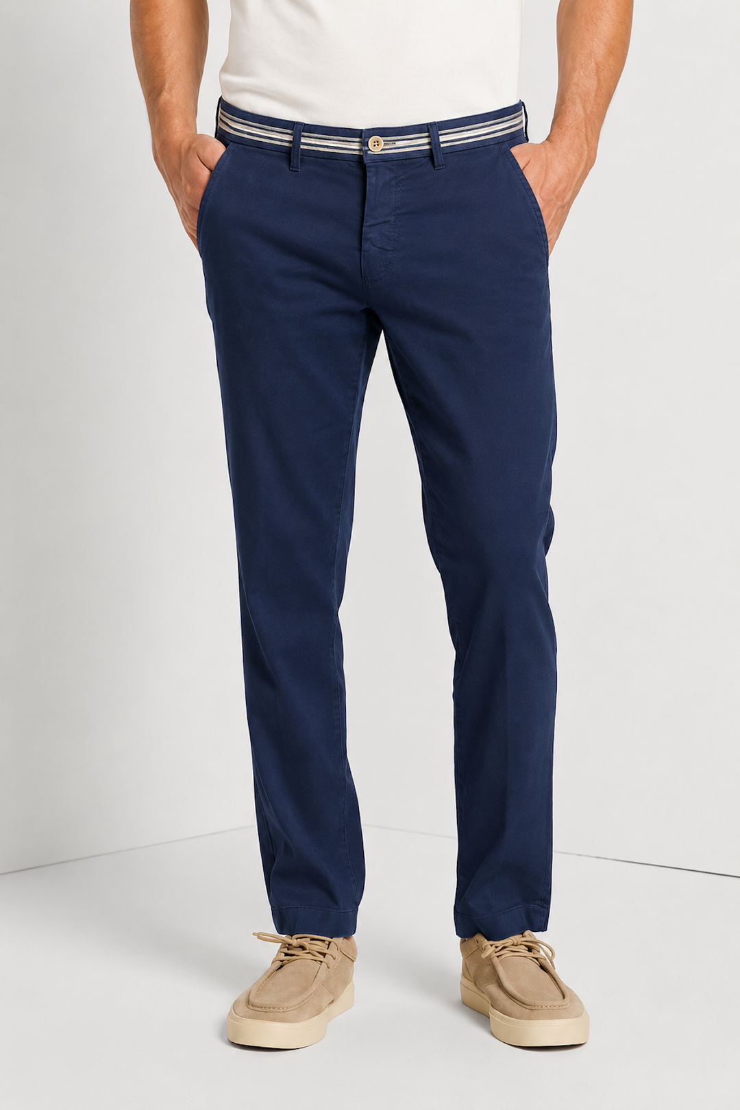 Turin Oxford Linen and Cotton Pants Fit—Modern Style