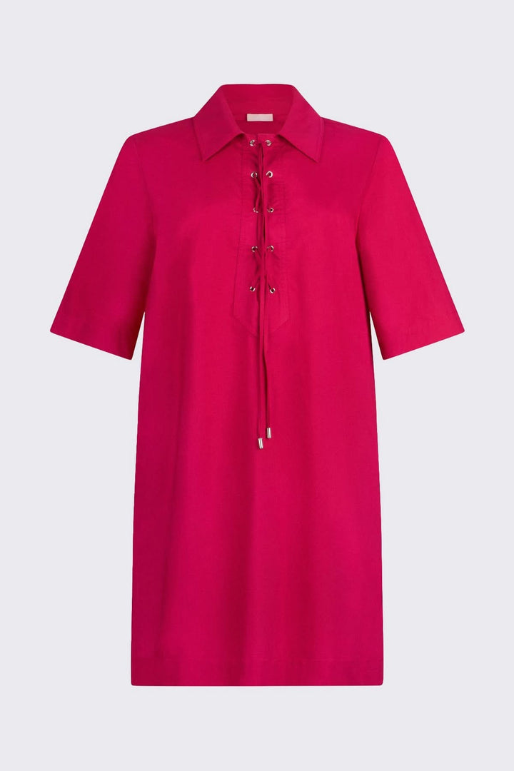 Robe droite à col chemise lacé
