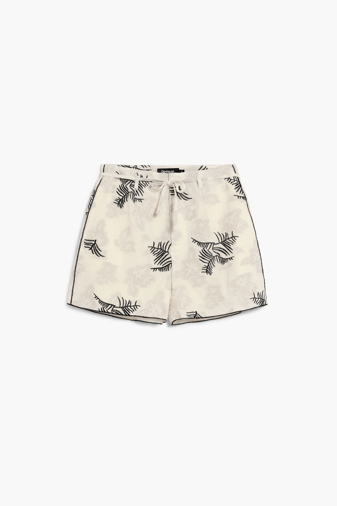 Short fluide à imprimé brodé