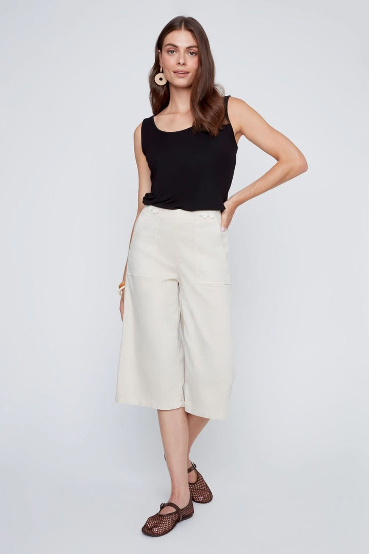 Wide-leg capri pants