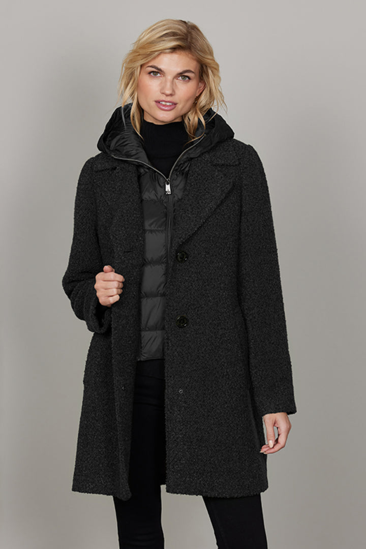 Manteau laine bouclée