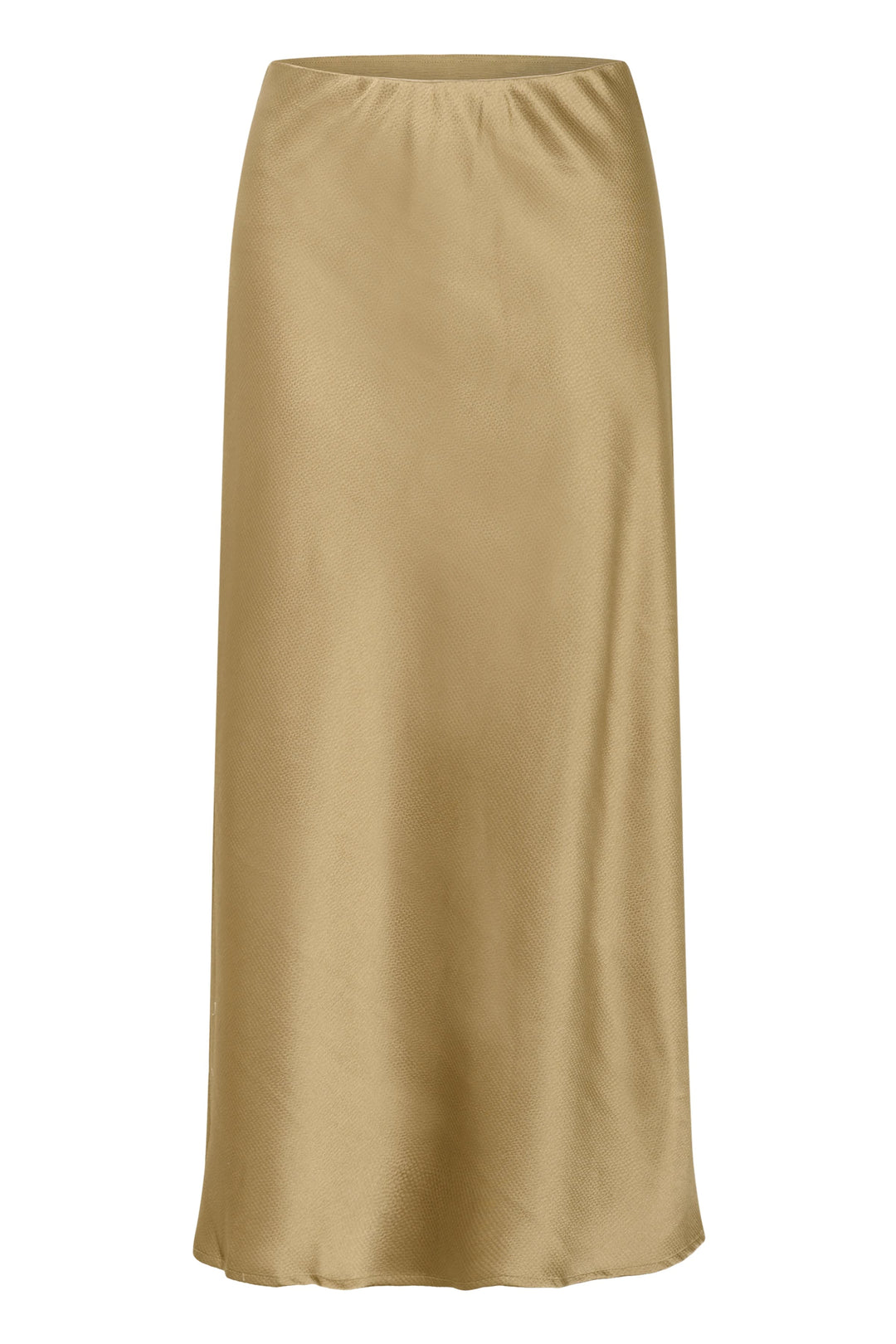 Jupe longue texturée Kaffe pour femme, vue latérale, couleur mauve, détail ceinture élastique - Valérie Simon