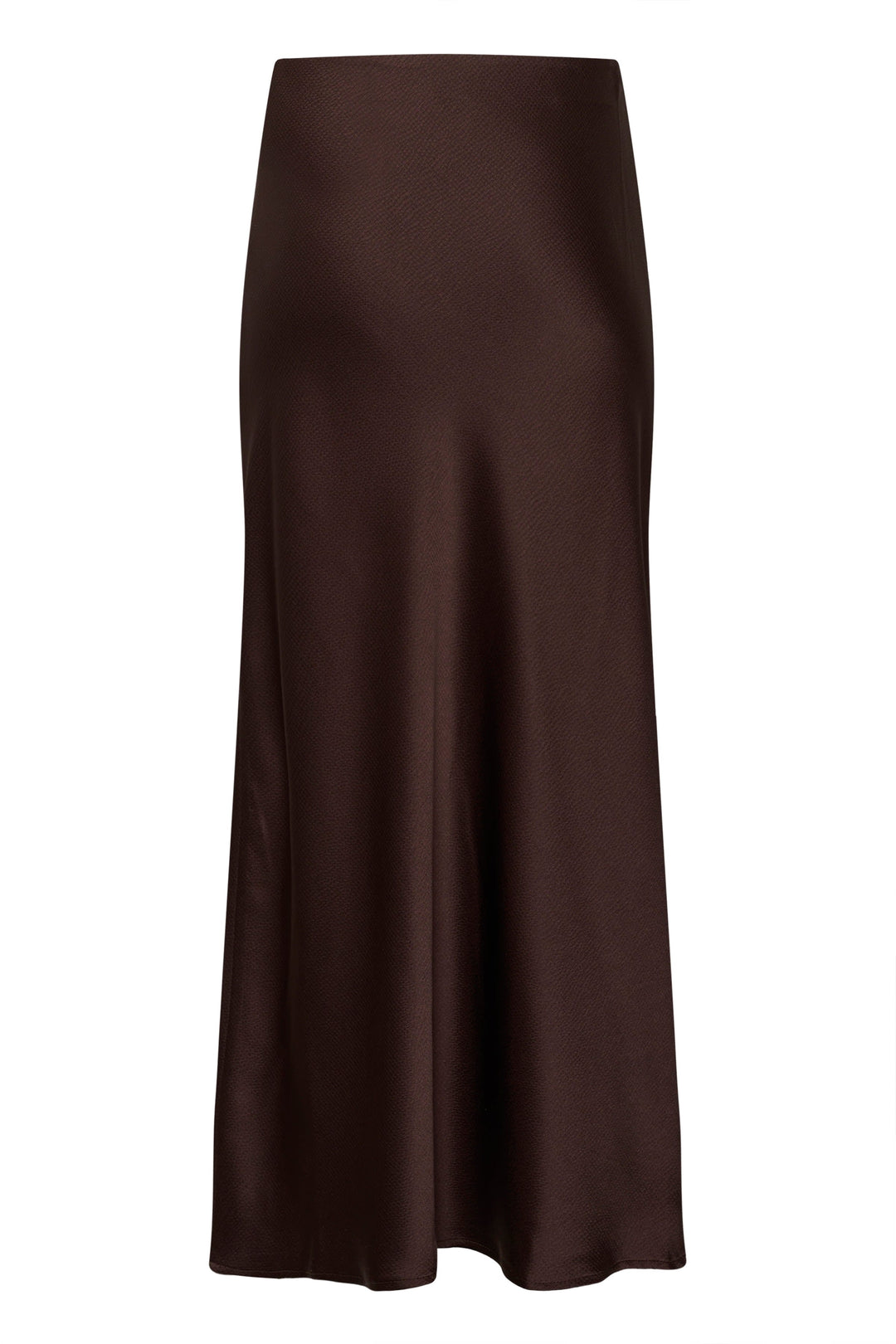 Vue de côté jupe longue texturée beige Kaffe pour femme avec ceinture élastique - Valérie Simon