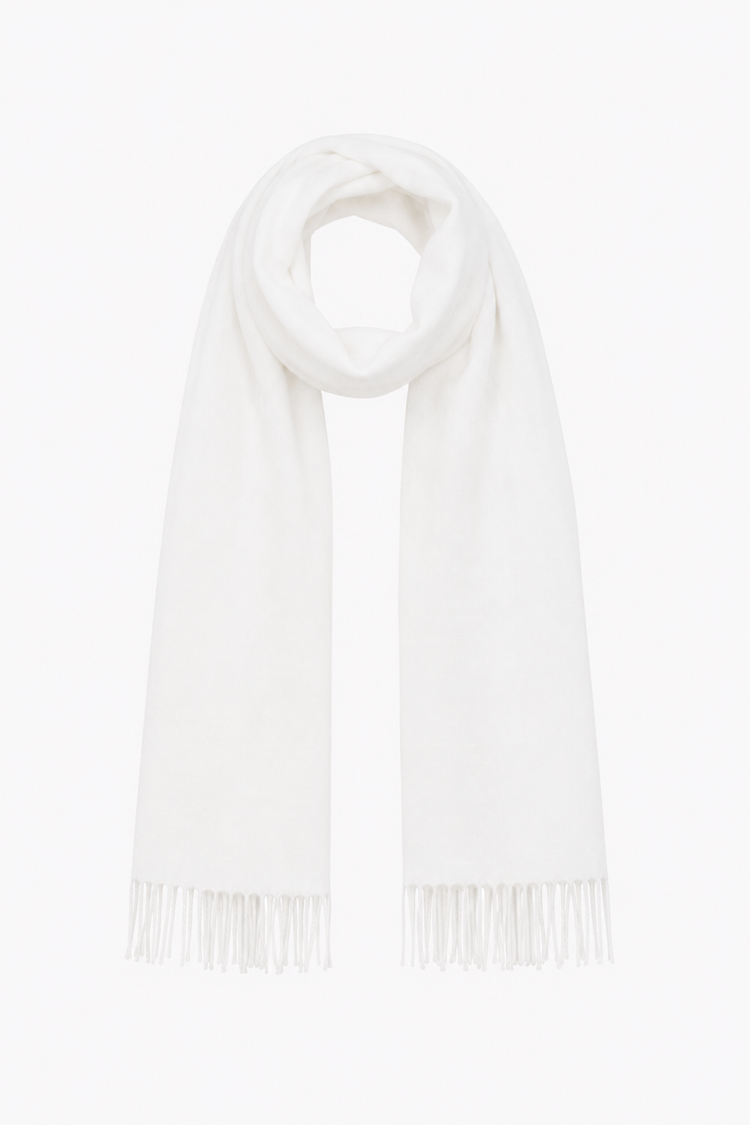 Solid-color scarf with fringe