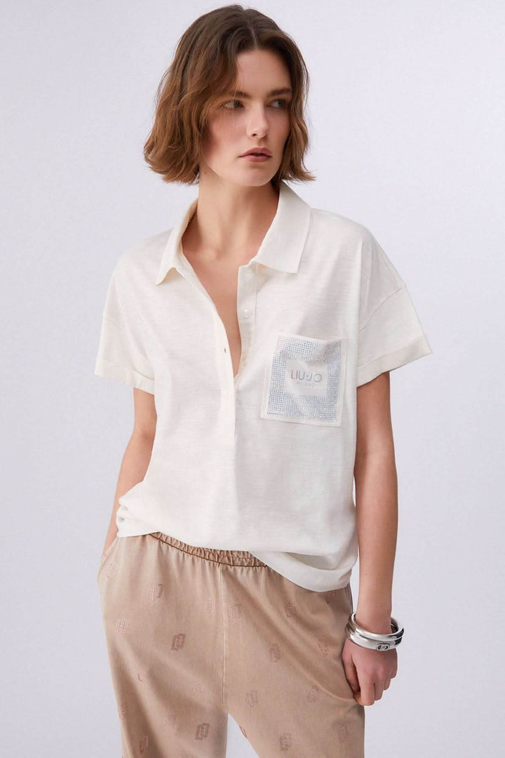 Polo à manches courtes avec poche décorative