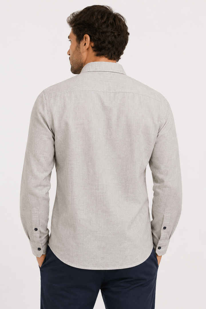 Linen-look casual shirt