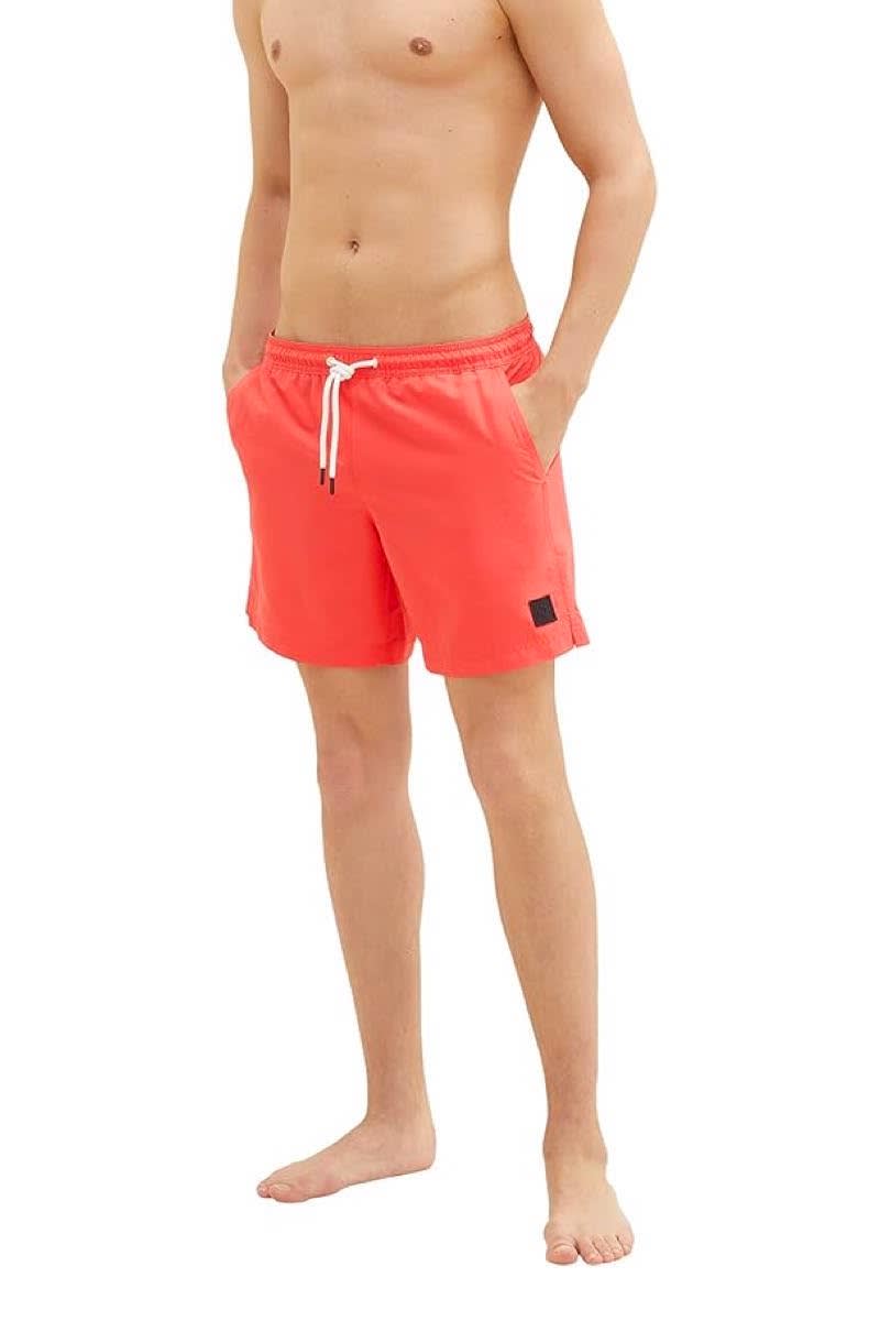 Vue de face maillot de bain Tom Tailor homme rouge avec cordon ajustable - Valérie Simon