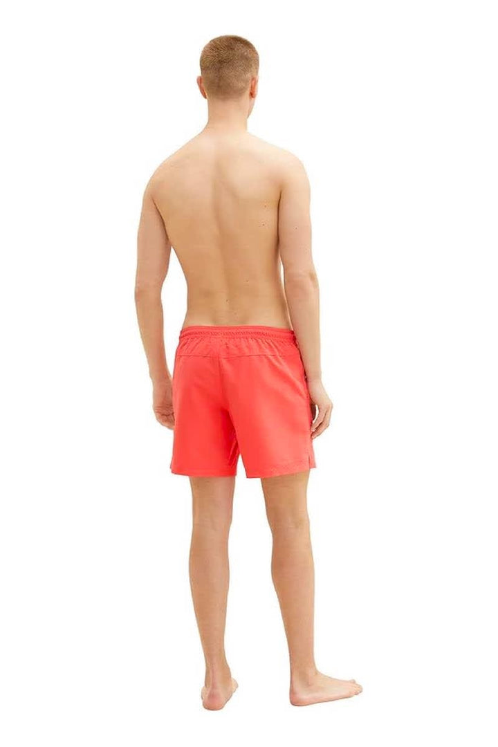 Vue de côté maillot de bain Tom Tailor pour homme rouge avec cordon ajustable - Valérie Simon