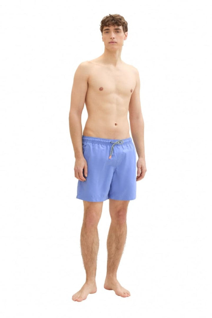 Vue de face maillot de bain Tom Tailor pour homme bleu avec taille élastique - Valérie Simon