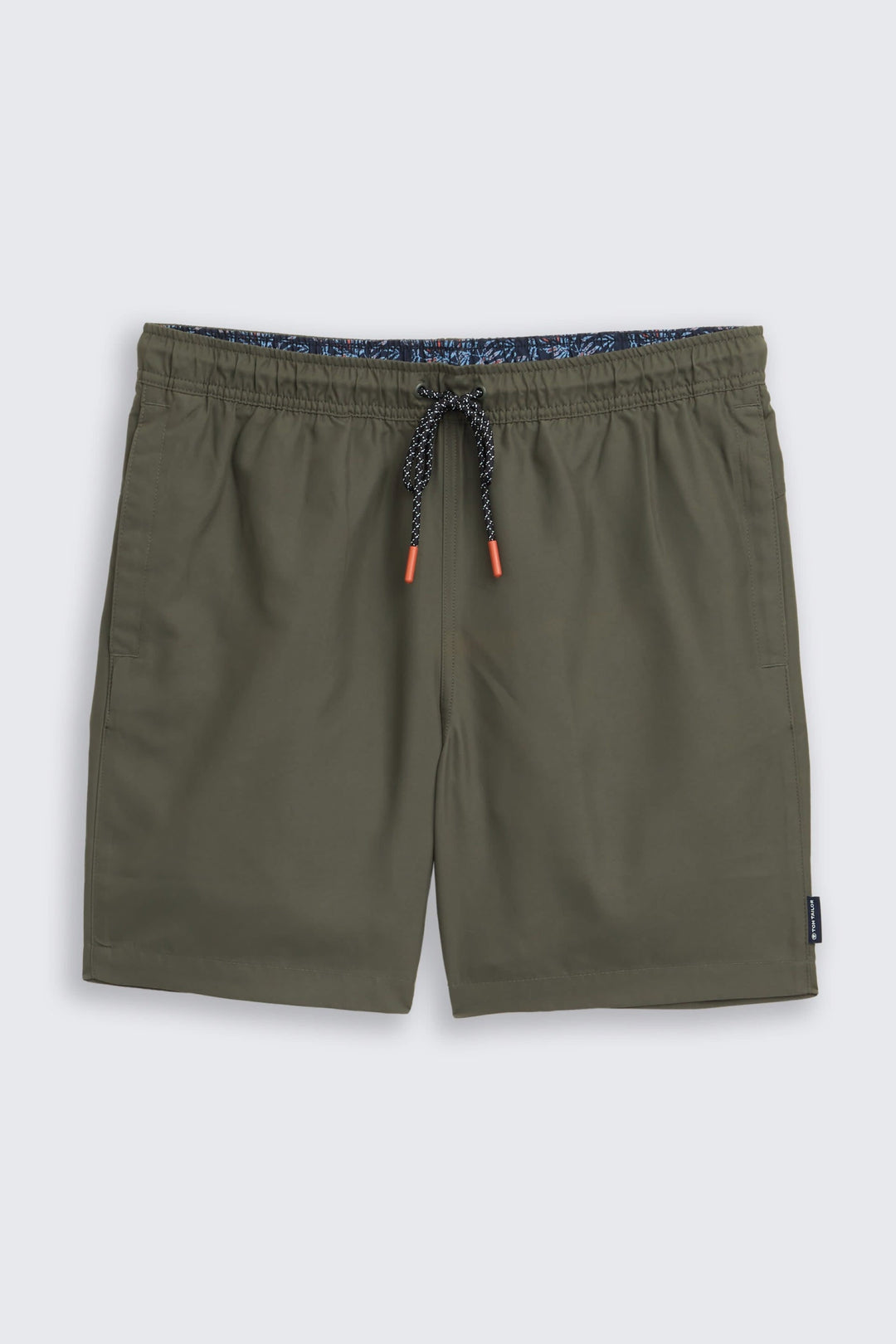 Vue de face maillot de bain Tom Tailor uni pour homme bleu avec taille élastique - Valérie Simon
