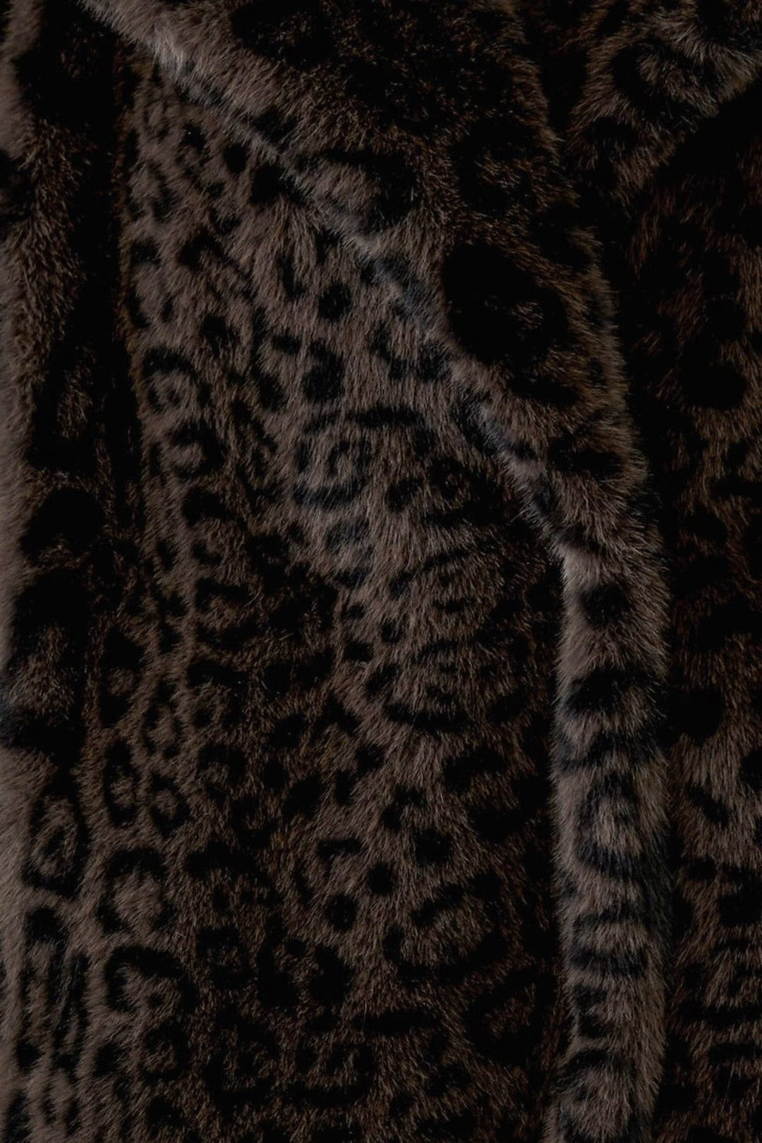Vue de face manteau léopard effet fourrure Oui pour femme beige - Valérie Simon