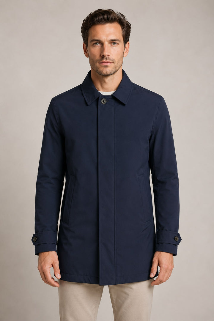 Side view of a black Paul and Shark lightweight men&