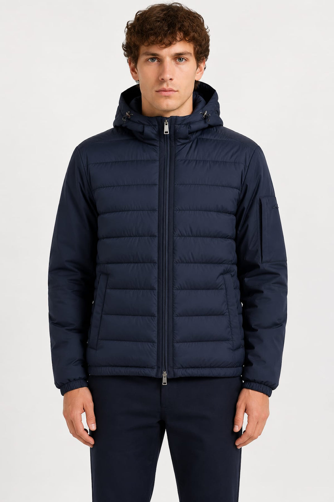Vue de dos manteau matelassé Paul and Shark pour homme gris avec capuchon - Valérie Simon