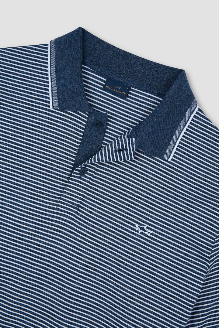 Jaspe striped cotton piqué polo shirt