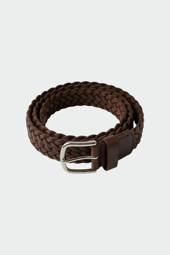 Braided leather belt 