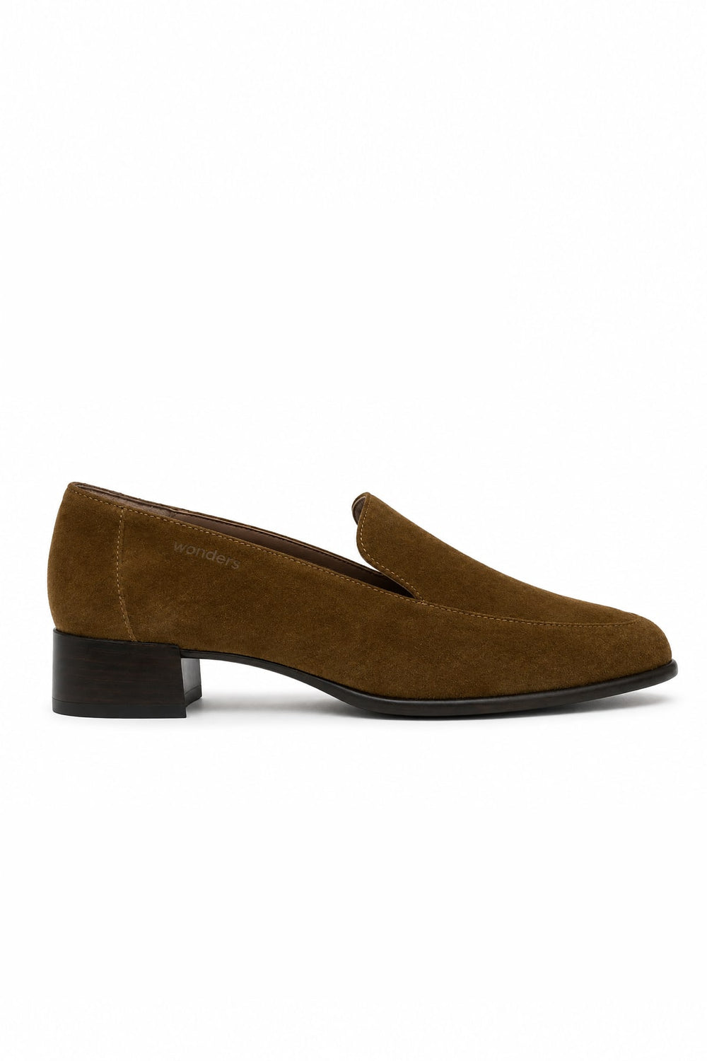 Mocassins en suède à petit talon pour femme Wonder