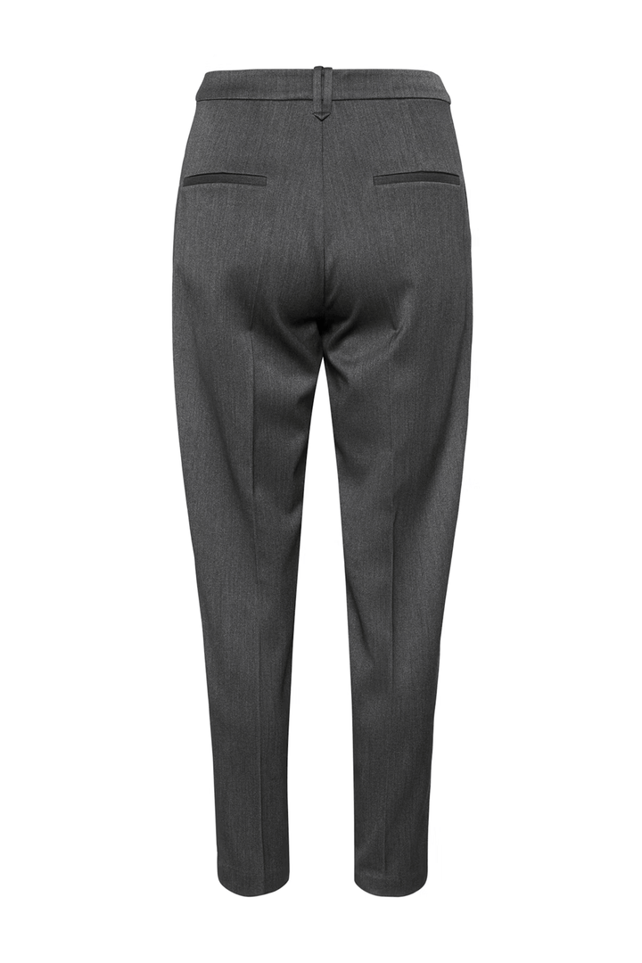 Pantalon Brunilda tailleur, coupe droite moderne avec plis marqués, vue arrière, tenue élégante et sophistiquée.