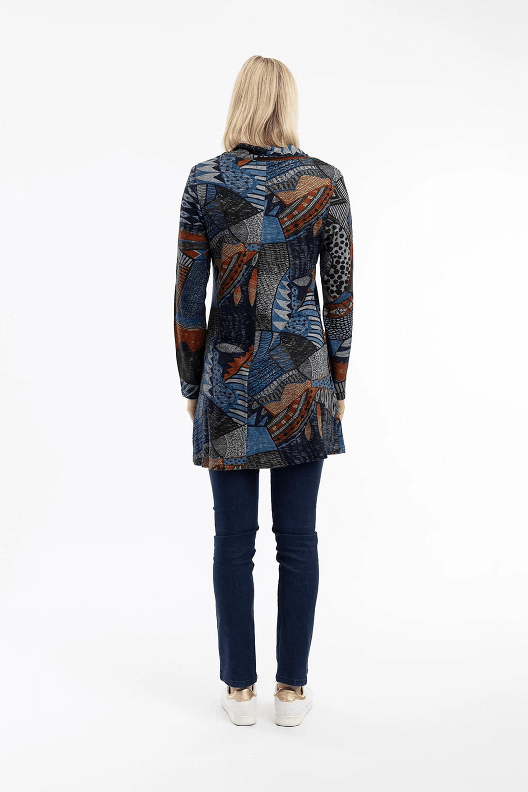 Robe courte imprimée à col croisé