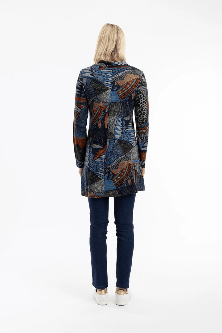 Robe courte imprimée à col croisé