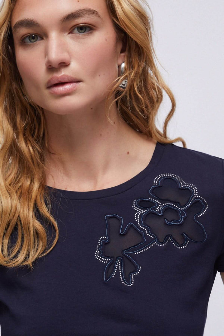 T-shirt avec appliqué floral