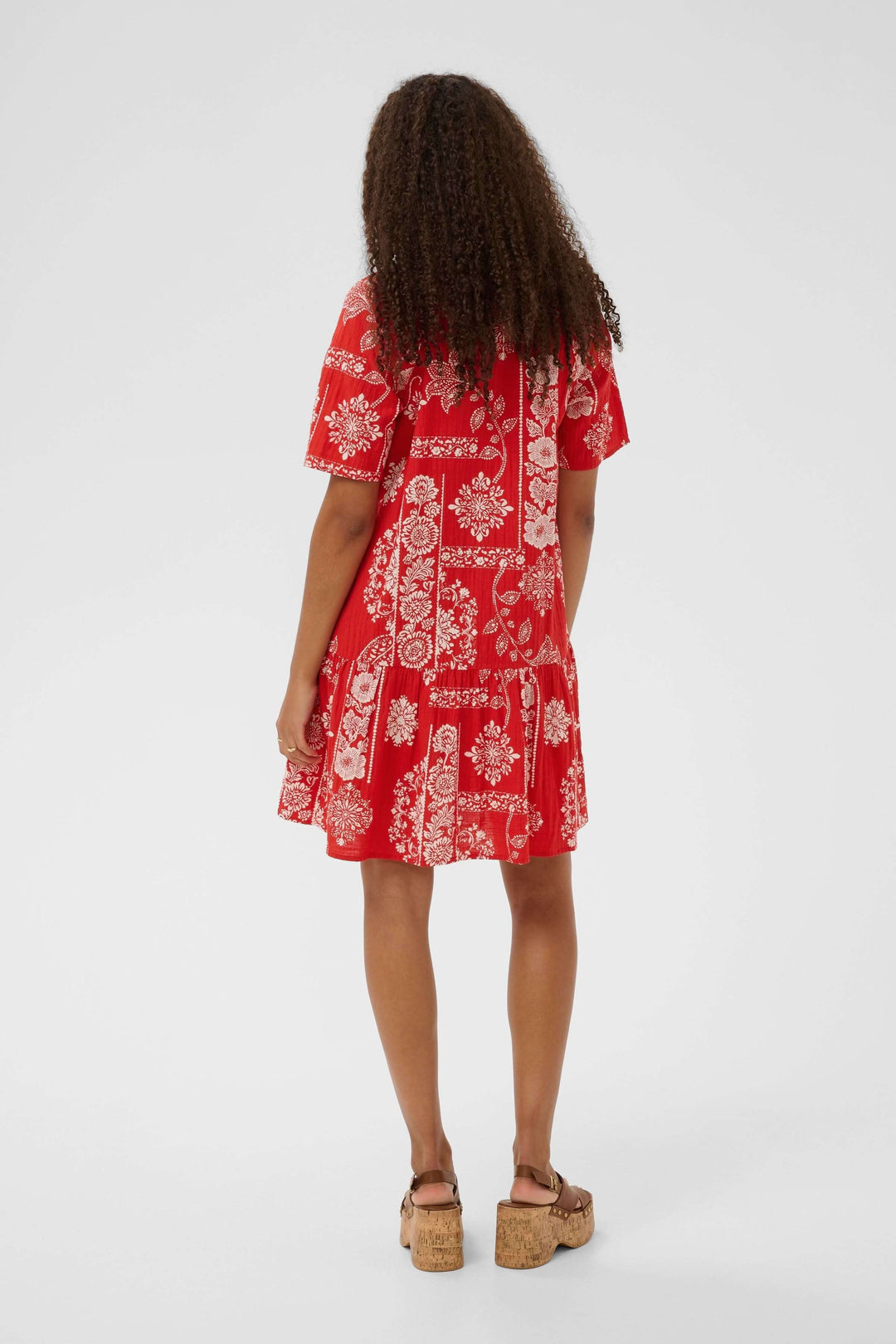 Tiah Short-Sleeve Printed Dress