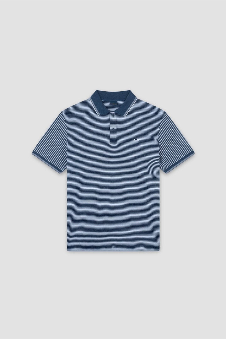 Jaspe striped cotton piqué polo shirt