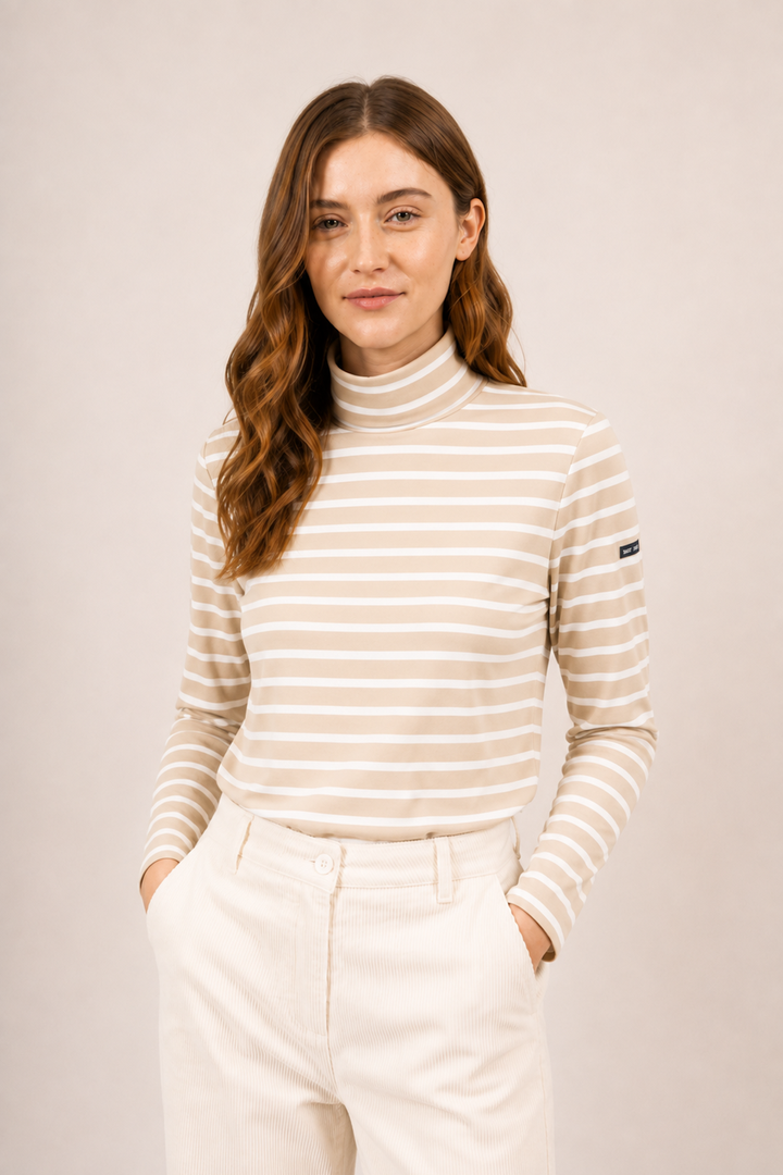 Striped Oural Turtleneck Sweater 