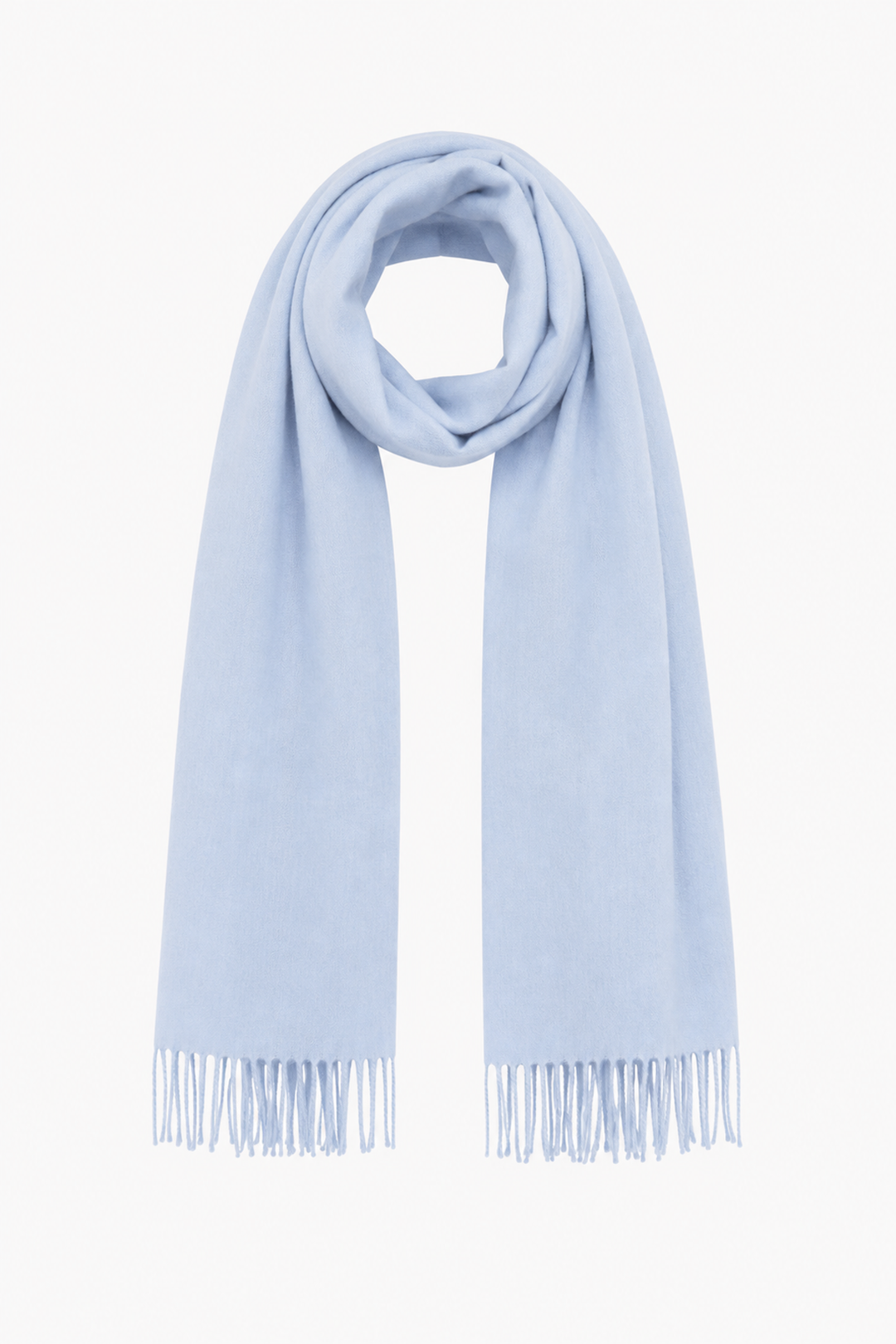 Solid-color scarf with fringe