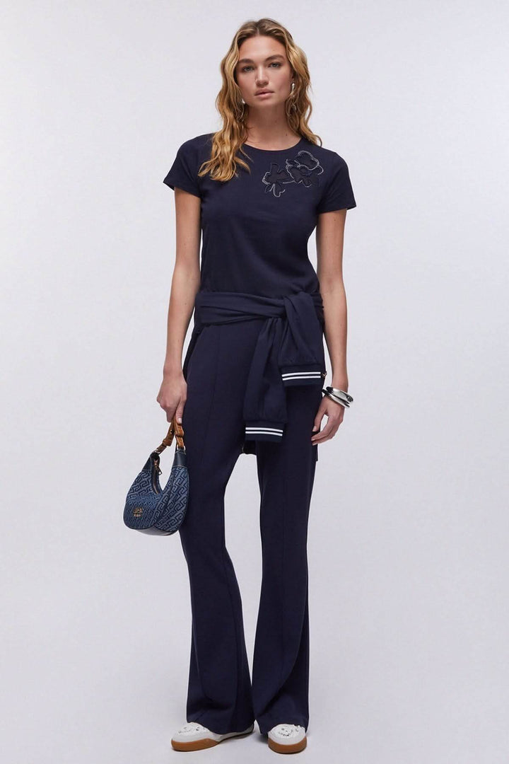 T-shirt avec appliqué floral