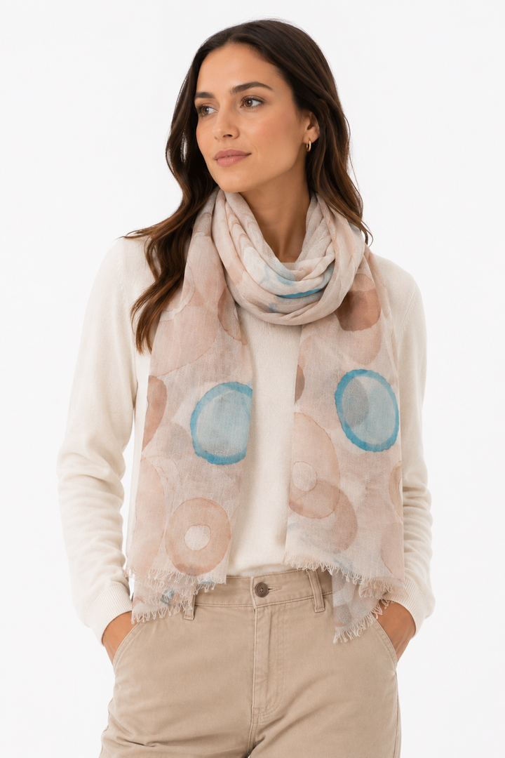Lightweight scarf with an artistic pattern