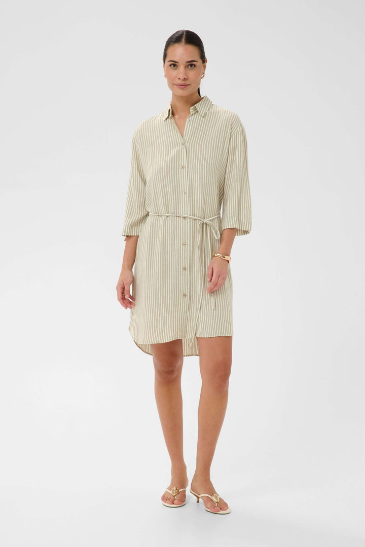 Milia Striped Shirt Dress with Belt
