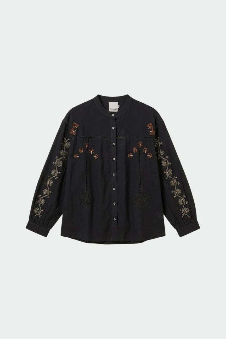 Embroidered long-sleeve blouse 