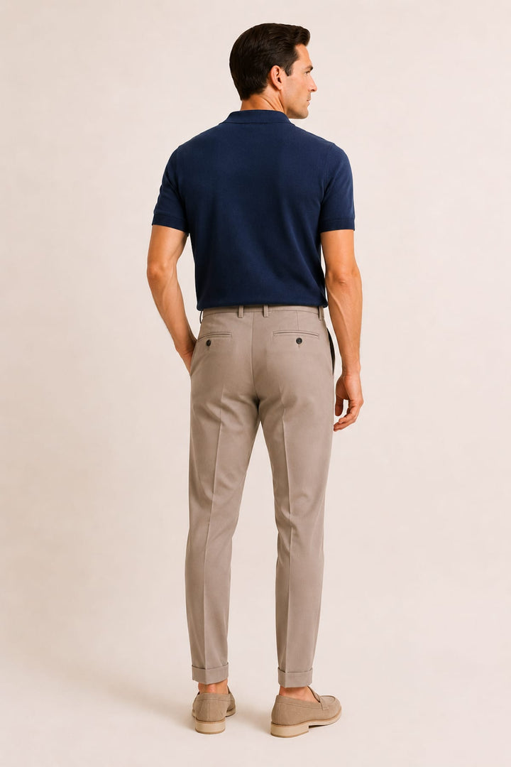 Side view of beige Masons men&